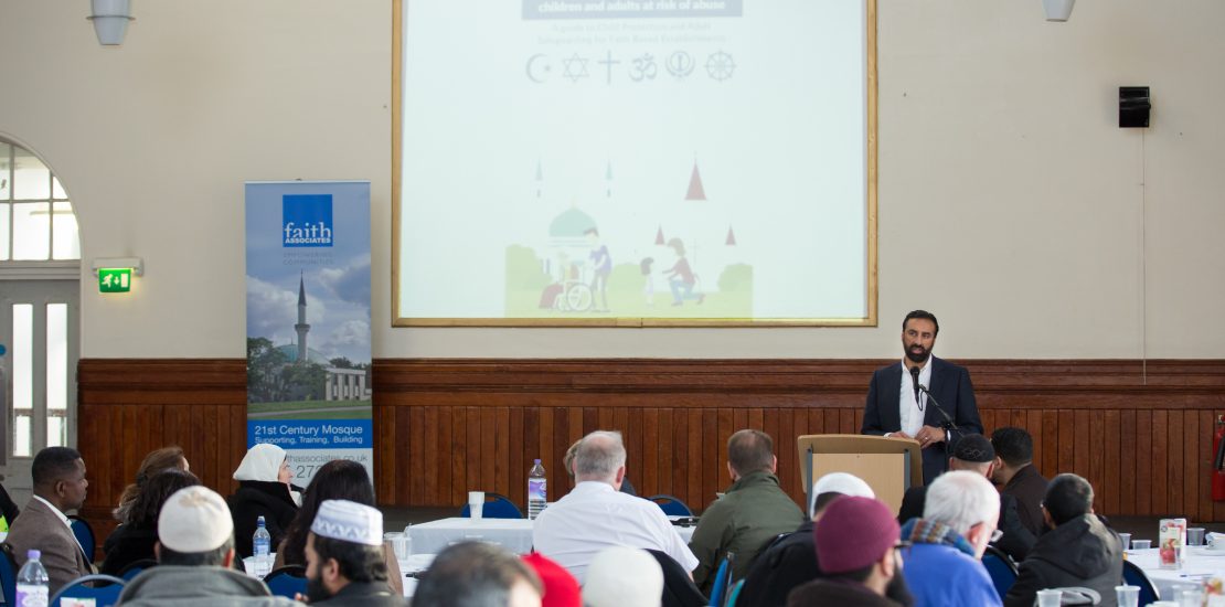 Faith Associates CEO speaking at the launch of the Safeguarding Guide